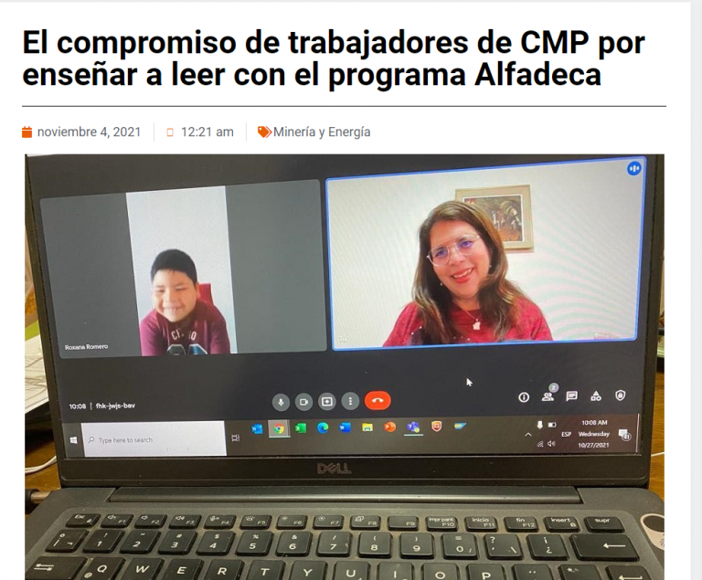 El compromiso de trabajadores de CMP por enseñar a leer con el programa Alfadeca